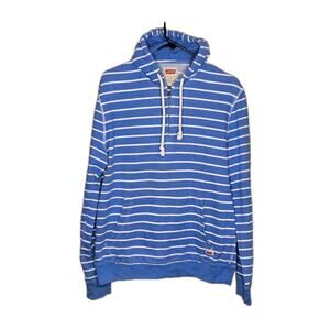 Levis Mens Striped Half Zip Hoodie Pullover Hooded Sweatshirt Size Large